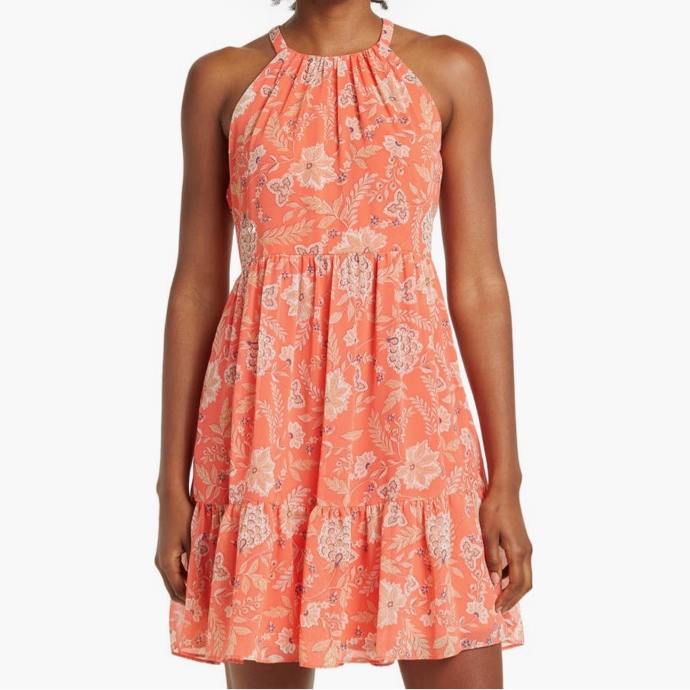 Vince Camuto Orange Floral Dress